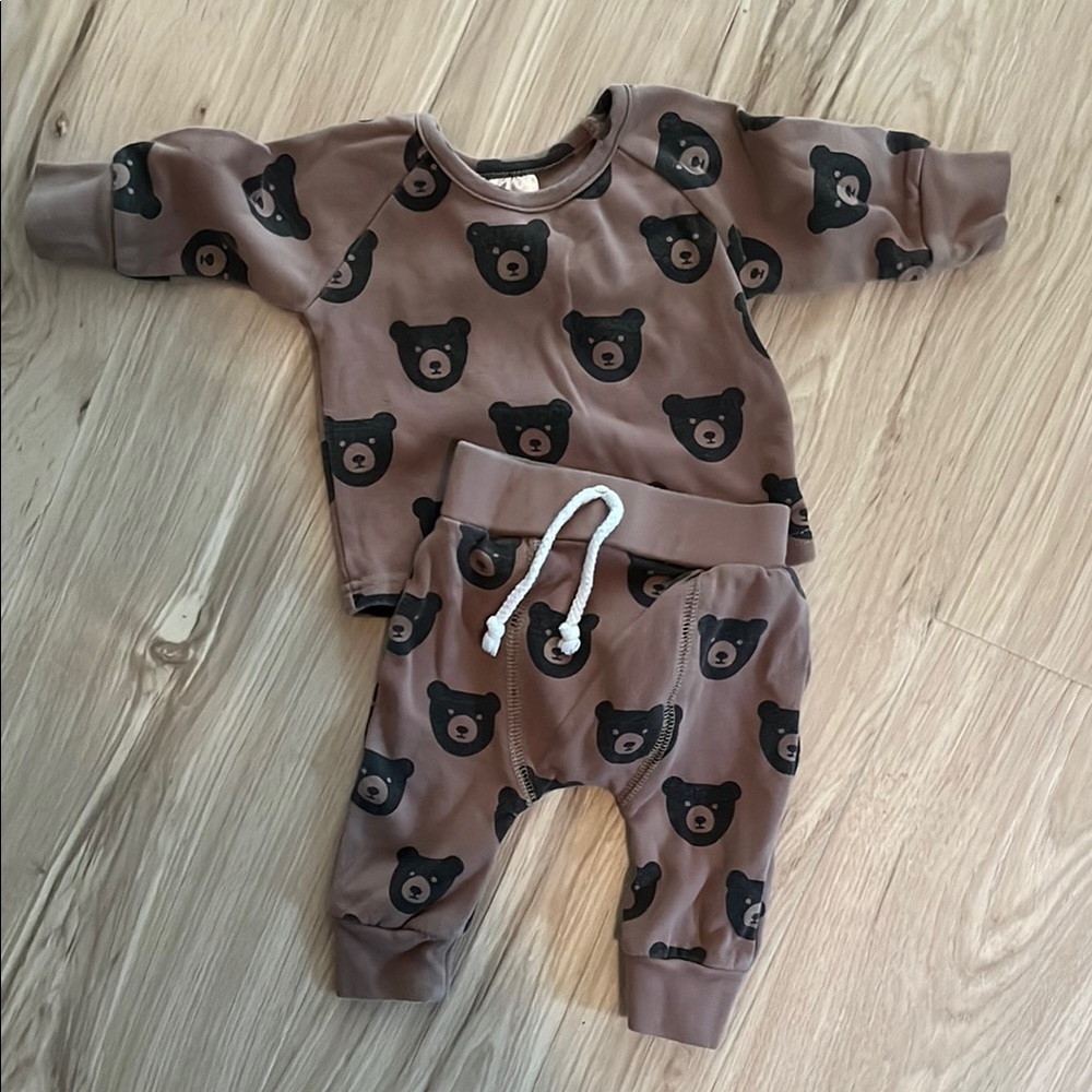 Brown Bear Print Kids Matching Set